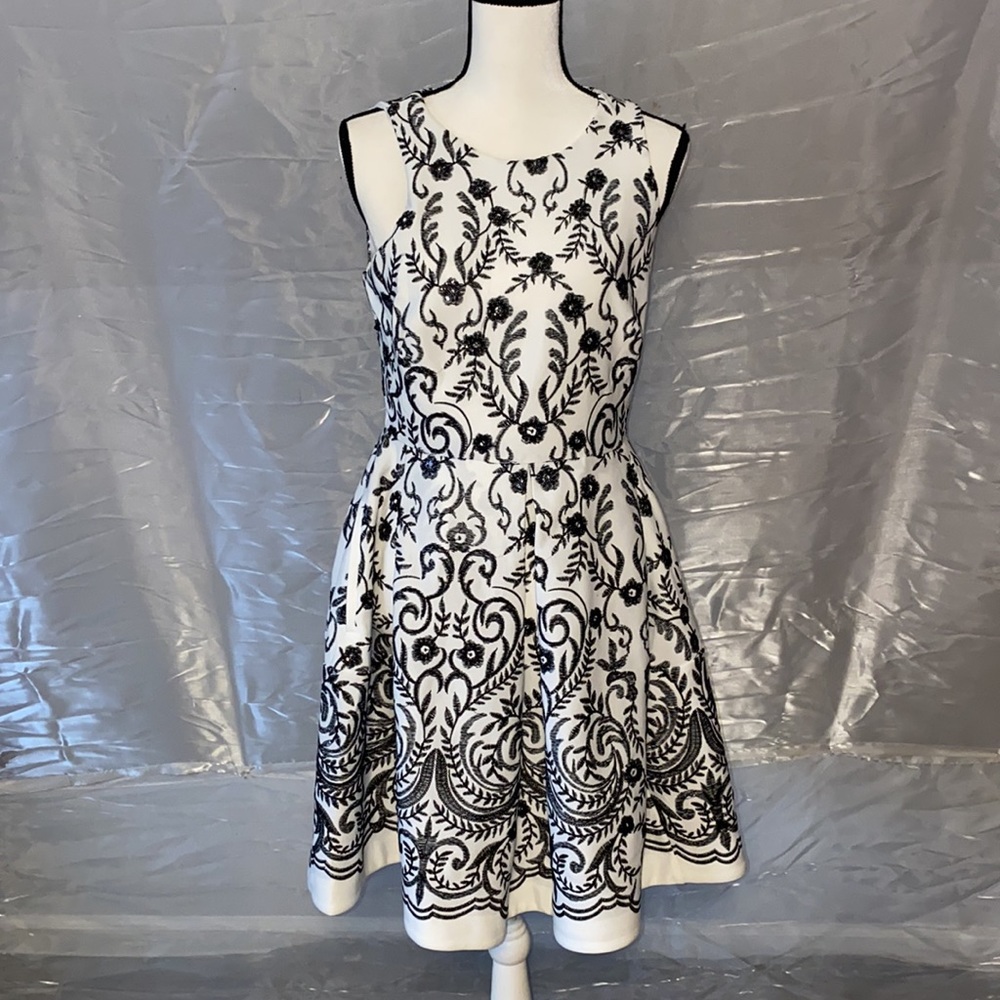 Neiman Marcus Taylor Women's Fit and Flare Pleated Dress